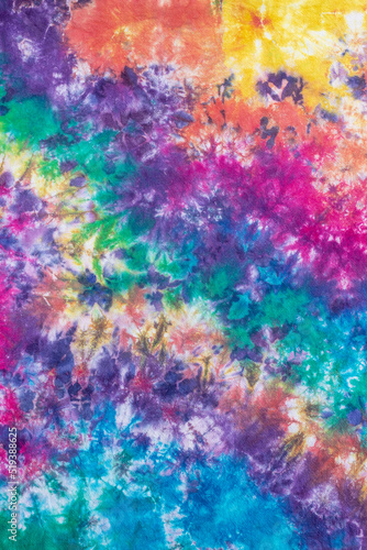 tie dye pattern hand dyed on cotton fabric abstract texture background.