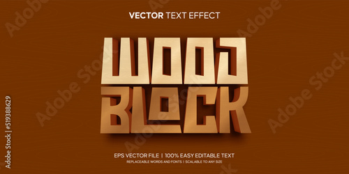 wood block toys editable text effect