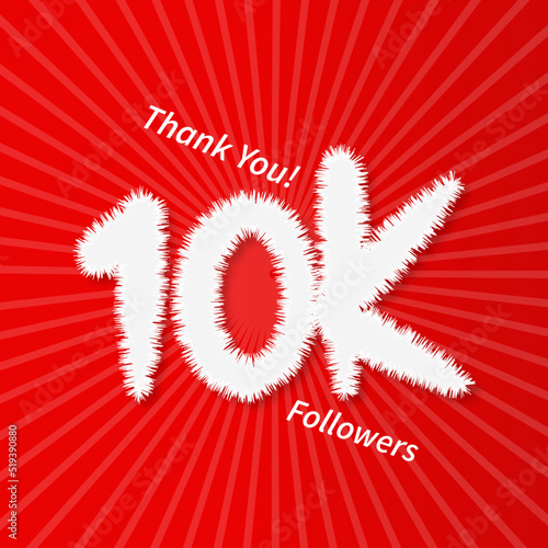 Followers banner 10k thank you poster, modern poster, social media channel