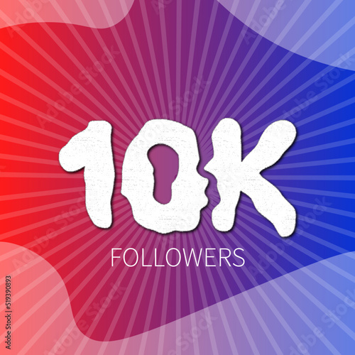 Followers banner 10k thank you poster, modern poster, social media channel