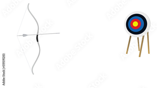 Grey  bow and arrow. vector