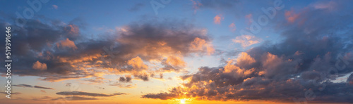 Beautiful summer sunset dramatic sky