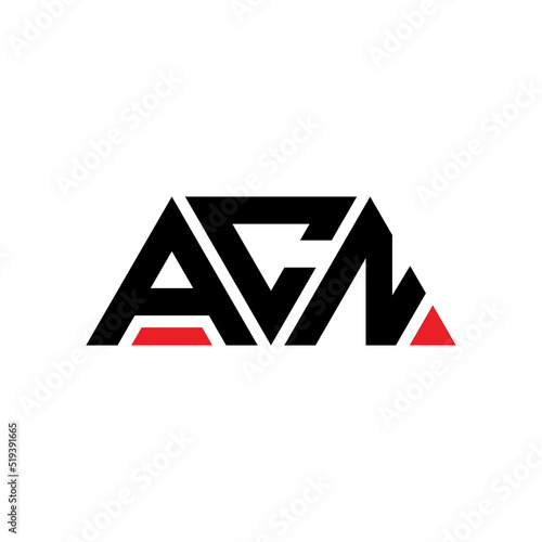 ACN triangle letter logo design with triangle shape. ACN triangle logo design monogram. ACN triangle vector logo template with red color. ACN triangular logo Simple, Elegant, and Luxurious Logo...