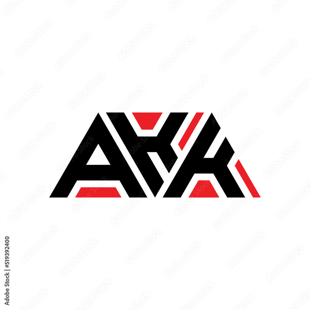 AKK triangle letter logo design with triangle shape. AKK triangle logo design monogram. AKK triangle vector logo template with red color. AKK triangular logo Simple, Elegant, and Luxurious Logo...