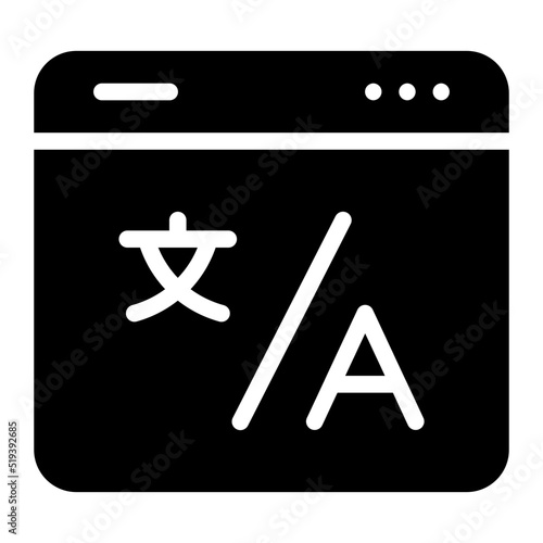 online translator glyph icon