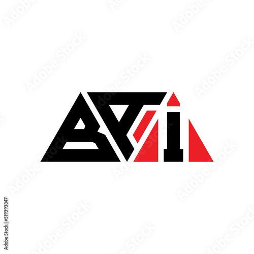 BAI triangle letter logo design with triangle shape. BAI triangle logo design monogBAm. BAI triangle vector logo template with red color. BAI triangular logo Simple, Elegant, and Luxurious Logo...