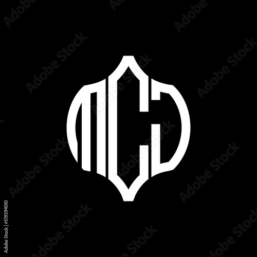 MCJ letter logo. MCJ best black background vector image. MCJ Monogram logo design for entrepreneur and business.
 photo