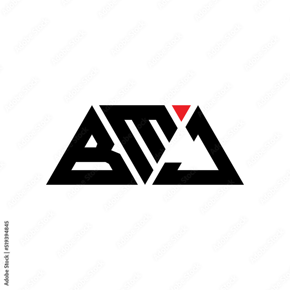 BMJ triangle letter logo design with triangle shape. BMJ triangle logo ...