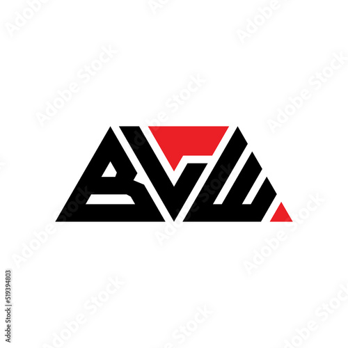 BLW triangle letter logo design with triangle shape. BLW triangle logo design monogram. BLW triangle vector logo template with red color. BLW triangular logo Simple, Elegant, and Luxurious Logo...