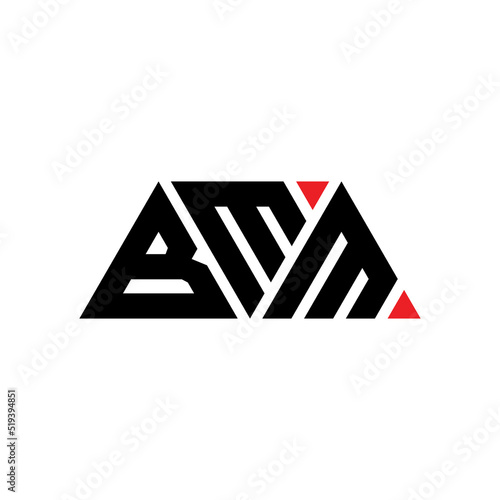 BMM triangle letter logo design with triangle shape. BMM triangle logo design monogram. BMM triangle vector logo template with red color. BMM triangular logo Simple, Elegant, and Luxurious Logo...