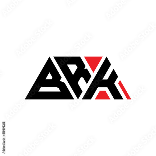 BRK triangle letter logo design with triangle shape. BRK triangle logo design monogram. BRK triangle vector logo template with red color. BRK triangular logo Simple, Elegant, and Luxurious Logo...