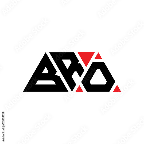 BRO triangle letter logo design with triangle shape. BRO triangle logo design monogram. BRO triangle vector logo template with red color. BRO triangular logo Simple, Elegant, and Luxurious Logo...
