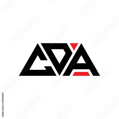 CDA triangle letter logo design with triangle shape. CDA triangle logo design monogram. CDA triangle vector logo template with red color. CDA triangular logo Simple  Elegant  and Luxurious Logo...