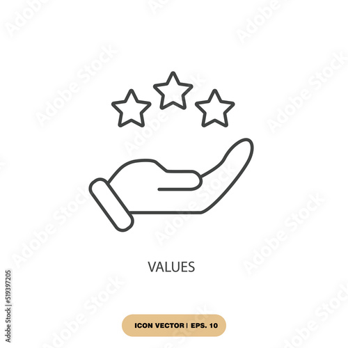 values icons  symbol vector elements for infographic web