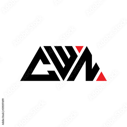 CWN triangle letter logo design with triangle shape. CWN triangle logo design monogram. CWN triangle vector logo template with red color. CWN triangular logo Simple, Elegant, and Luxurious Logo...