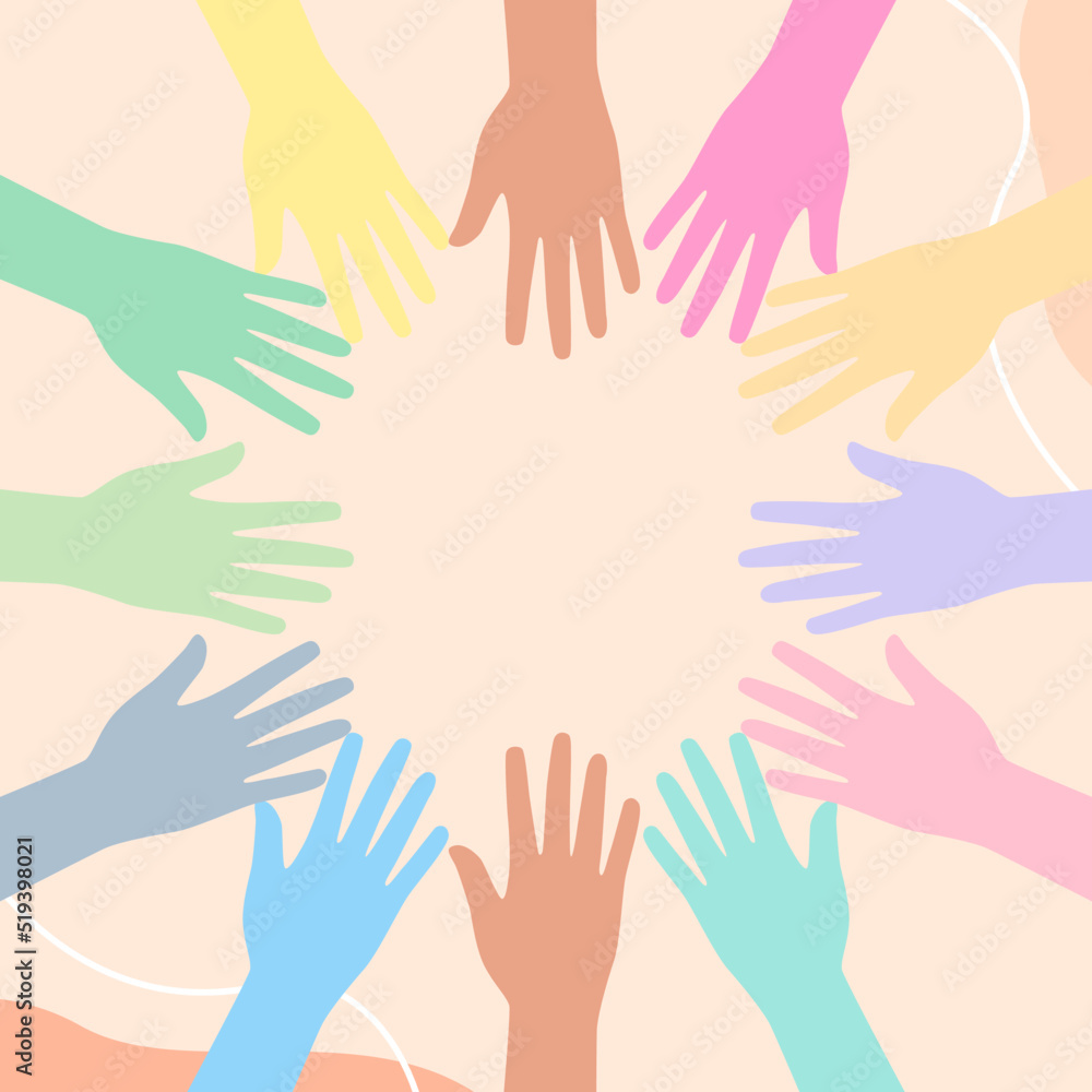Social diversity concept, Hands up of different types of colors design, Teamwork, collaboration, voting concert, People raising hands in the air, Hands Diverse Diversity Ethnic Ethnicity Variation, In