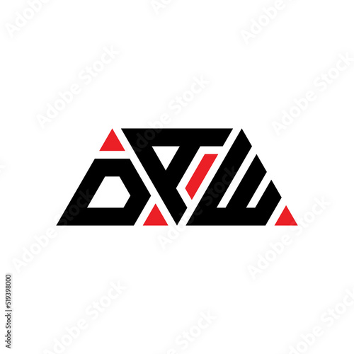 DAW triangle letter logo design with triangle shape. DAW triangle logo design monogDAm. DAW triangle vector logo template with red color. DAW triangular logo Simple, Elegant, and Luxurious Logo...