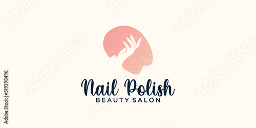 nail polish logo design, beauty salon, nail care