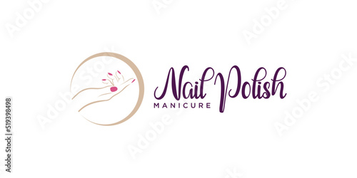 nail polish logo design, for women beauty salon and grooming