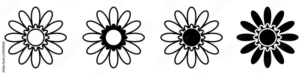 Flowers icon vector set. garden illustration sign collection. Flora symbol or logo. Flowers icon vector set. garden illustration sign collection. Flora symbol or logo.