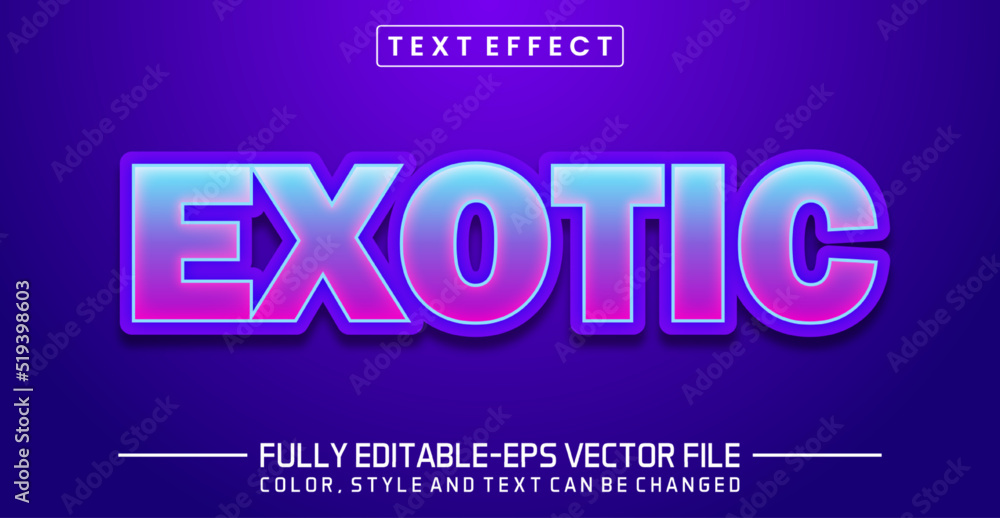 Exotic font Text effect editable