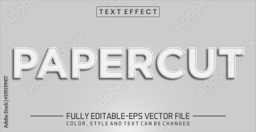 Paper cut silver font Text effect editable