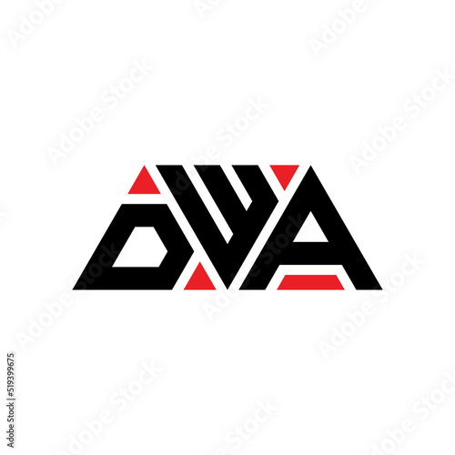 DWA triangle letter logo design with triangle shape. DWA triangle logo design monogram. DWA triangle vector logo template with red color. DWA triangular logo Simple, Elegant, and Luxurious Logo...