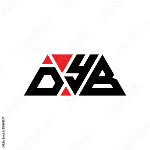 DYB triangle letter logo design with triangle shape. DYB triangle logo design monogram. DYB triangle vector logo template with red color. DYB triangular logo Simple, Elegant, and Luxurious Logo... photo