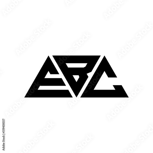 EBC triangle letter logo design with triangle shape. EBC triangle logo design monogram. EBC triangle vector logo template with red color. EBC triangular logo Simple, Elegant, and Luxurious Logo... photo