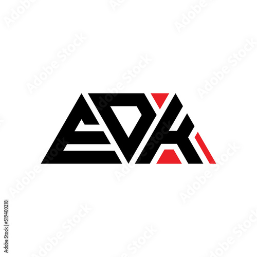 EDK triangle letter logo design with triangle shape. EDK triangle logo design monogram. EDK triangle vector logo template with red color. EDK triangular logo Simple, Elegant, and Luxurious Logo... photo
