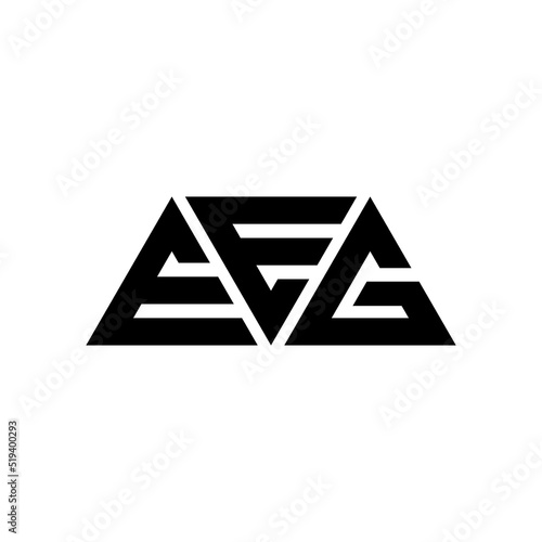 EEG triangle letter logo design with triangle shape. EEG triangle logo design monogram. EEG triangle vector logo template with EEd color. EEG triangular logo Simple, Elegant, and Luxurious Logo... photo