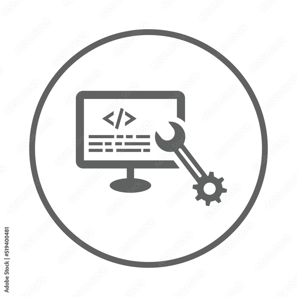 html management, coding icon. Gray vector graphics. html management, coding icon. Gray vector graphics.