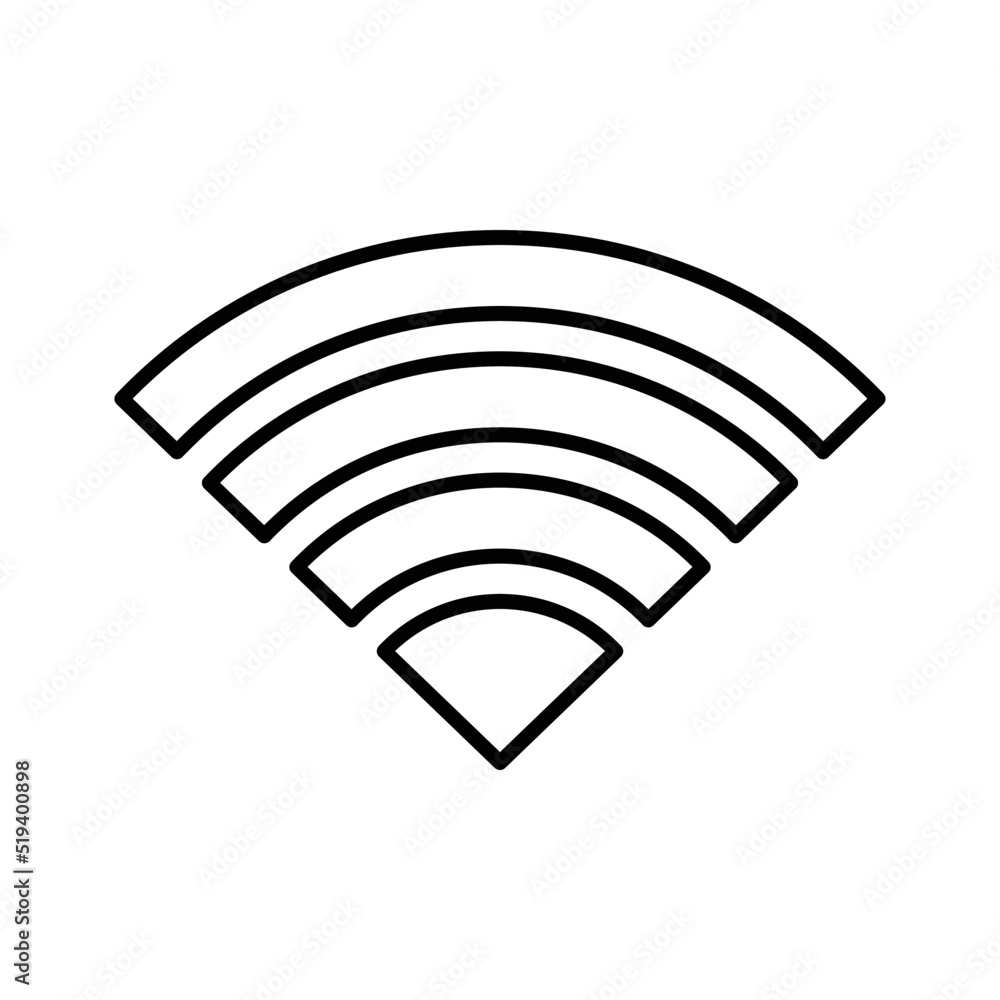 wireless network, Wi-Fi outline icon. Line art vector. wireless network, Wi-Fi outline icon. Line art vector.