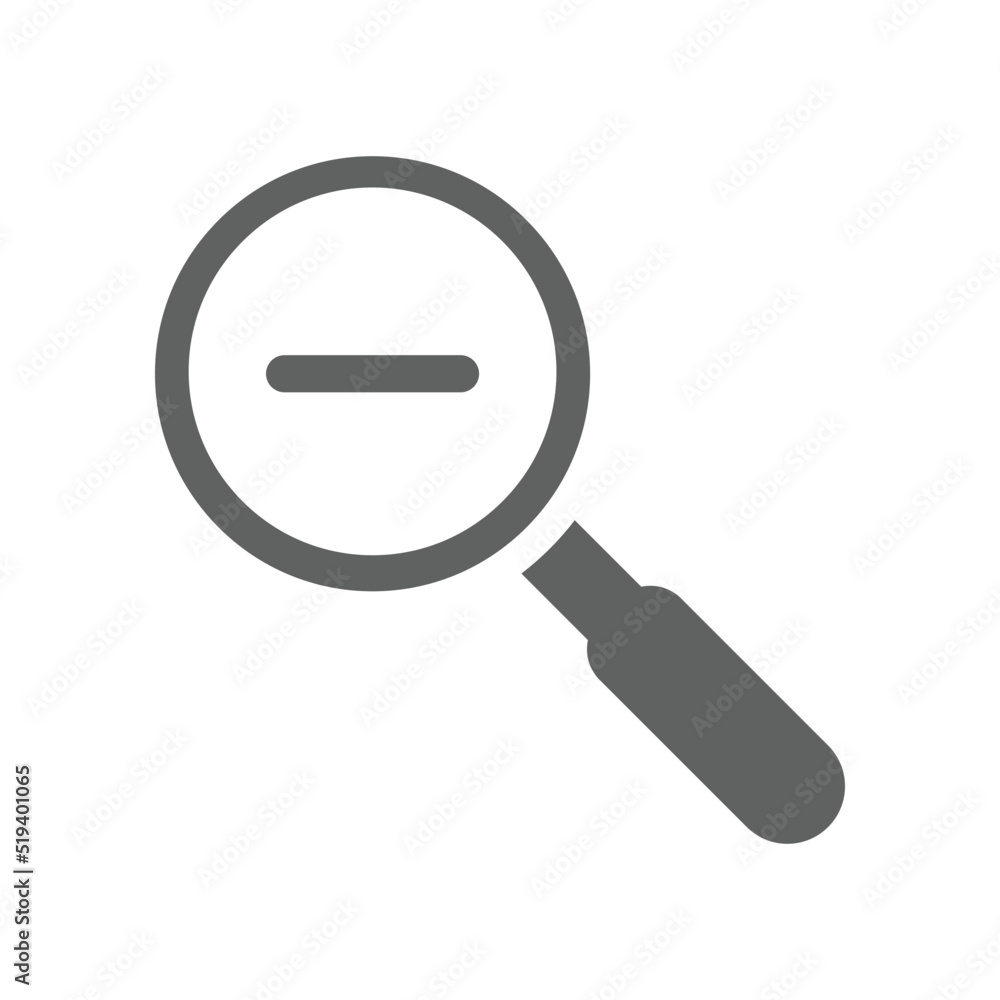 Zoom out, minimizer icon. Gray vector graphics. Zoom out, minimizer icon. Gray vector graphics.