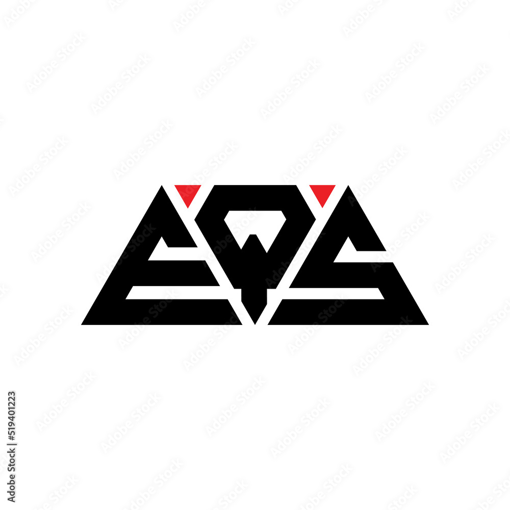 EQS triangle letter logo design with triangle shape. EQS triangle logo