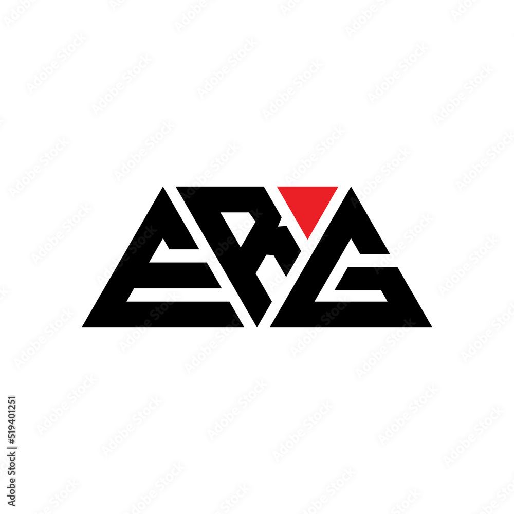 Erg Triangle Letter Logo Design With Triangle Shape Erg Triangle Logo