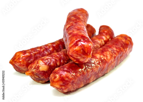 Juicy tasty smoked sausages for beer.