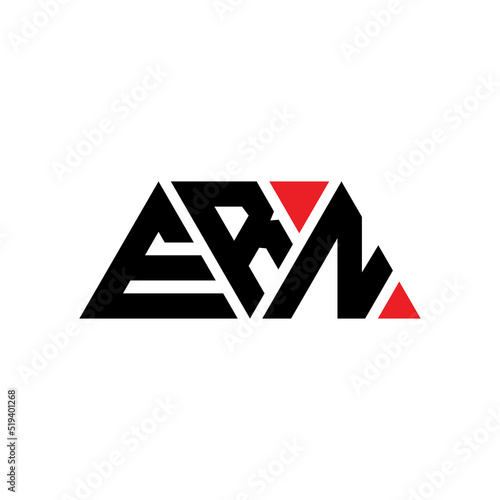 ERN triangle letter logo design with triangle shape. ERN triangle logo design monogram. ERN triangle vector logo template with red color. ERN triangular logo Simple, Elegant, and Luxurious Logo...