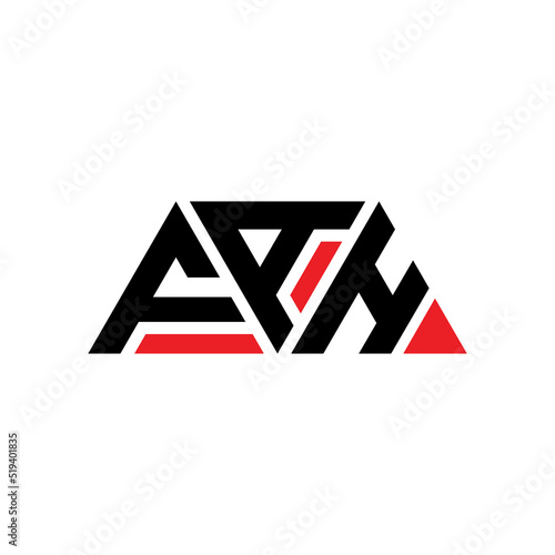 FAH triangle letter logo design with triangle shape. FAH triangle logo design monogFAm. FAH triangle vector logo template with red color. FAH triangular logo Simple, Elegant, and Luxurious Logo... photo