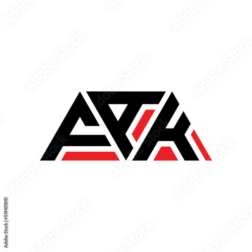 FAK triangle letter logo design with triangle shape. FAK triangle logo design monogFAm. FAK triangle vector logo template with red color. FAK triangular logo Simple, Elegant, and Luxurious Logo...