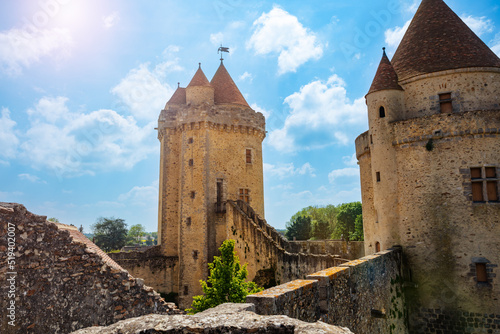 Towers and walls of Blandy-les-Tours medieval castle