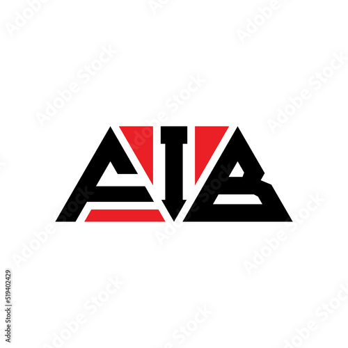 FIB tFIangle letter logo design with tFIangle shape. FIB tFIangle logo design monogram. FIB tFIangle vector logo template with red color. FIB tFIangular logo Simple, Elegant, and LuxuFIous Logo...