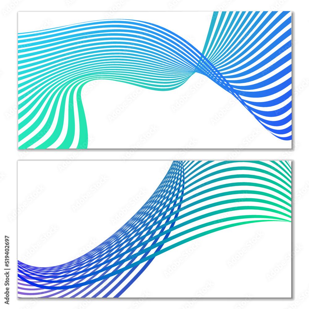 Wavy lines or ribbons on a white background. Installed. Multicolored striped gradient. Creative unusual background with abstract gradient wave lines for creating trendy banner, poster. Vector eps Wavy lines or ribbons on a white background. Installed. Multicolored striped gradient. Creative unusual background with abstract gradient wave lines for creating trendy banner, poster. Vector eps