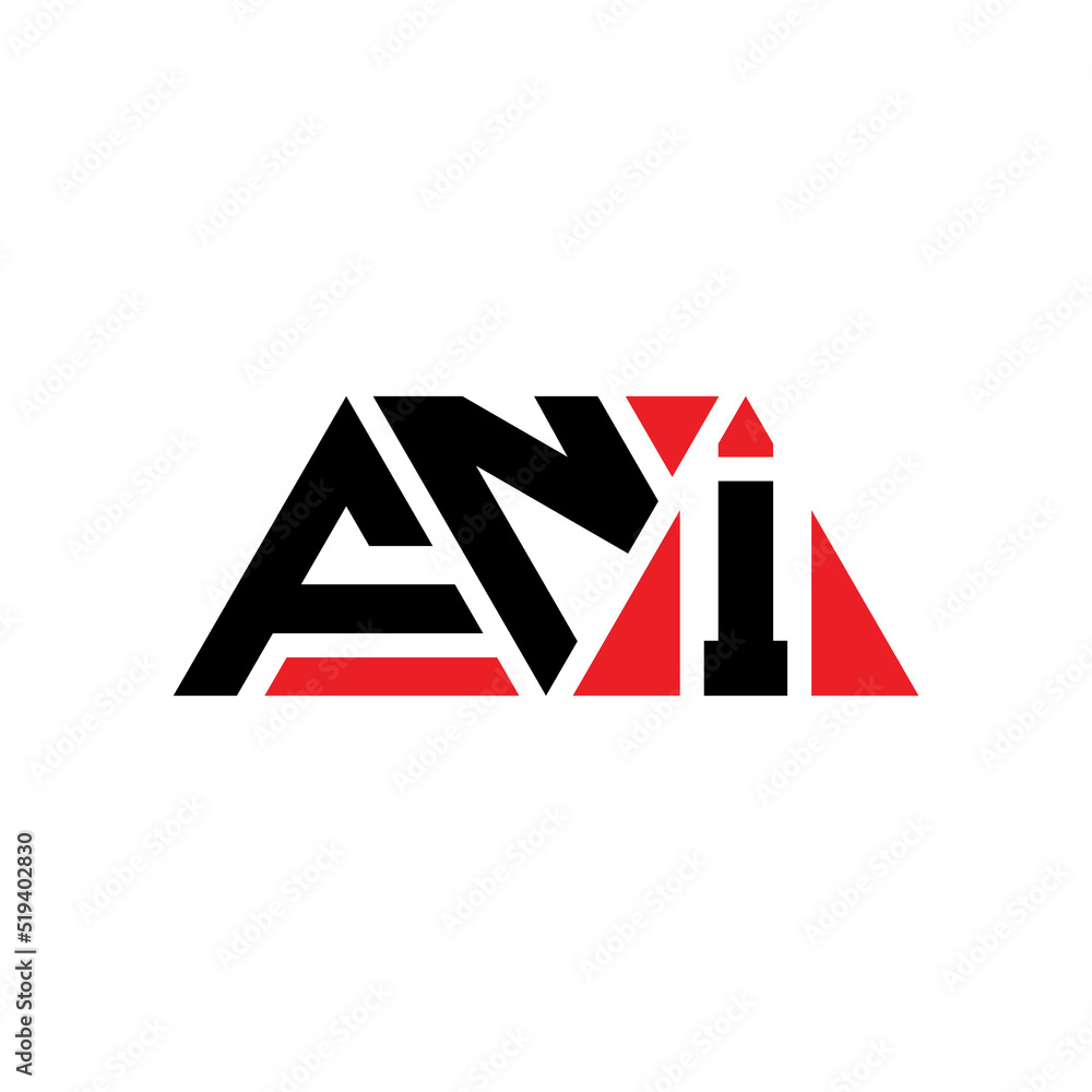 FNI triangle letter logo design with triangle shape. FNI triangle logo design monogram. FNI triangle vector logo template with red color. FNI triangular logo Simple, Elegant, and Luxurious Logo...