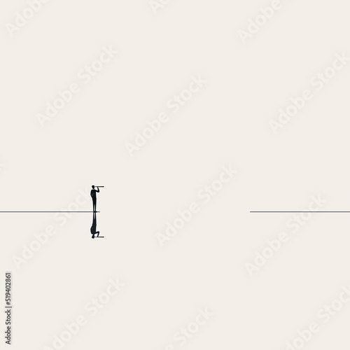 Business challenge vector concept. Symbol of looking for solution, overcoming obstacle, success. Minimal illustration