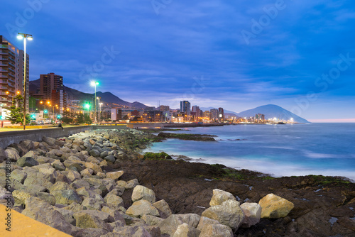 Panoramic view of the coastline of Antofagasta, know as the Pearl of the North and the biggest city in the Mining Region of northern Chile. photo