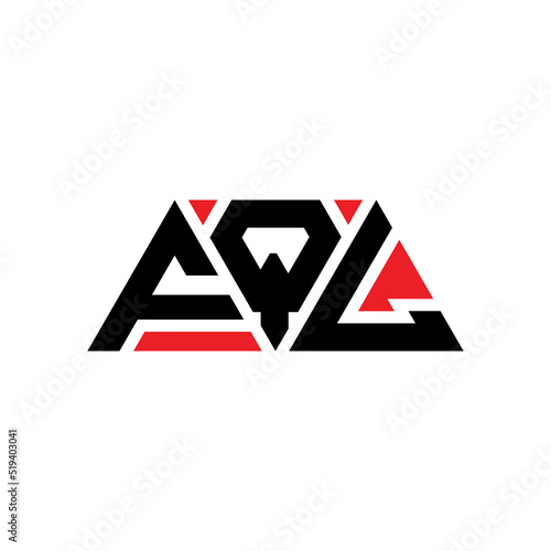 FQL triangle letter logo design with triangle shape. FQL triangle logo design monogram. FQL triangle vector logo template with red color. FQL triangular logo Simple  Elegant  and Luxurious Logo...