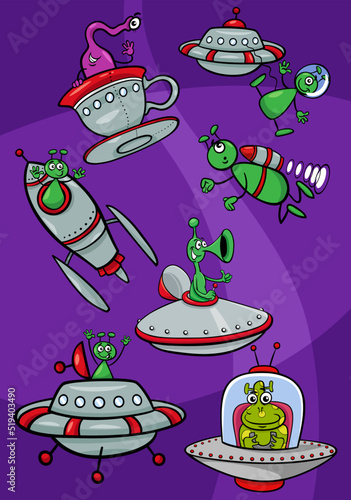 cartoon aliens fantasy characters in space