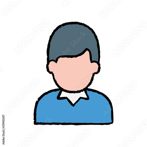 Student schoolboy hand-drawn icon vector graphic illustration