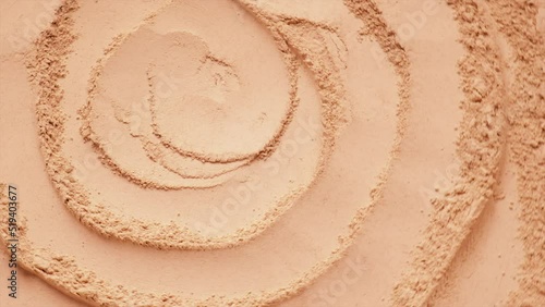 Cosmetic texture powder clay for face and body. Selective focus.
